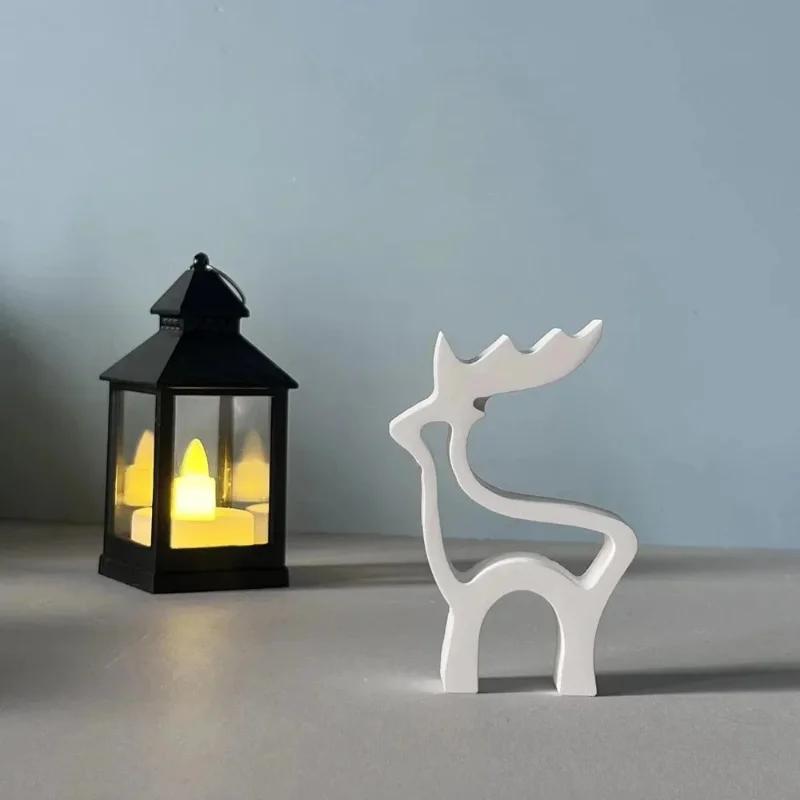 Top Quality Christmas Elk Silicone Candle Mold DIY Xmas Deer Ornaments Making Soap Plaster Resin Casting Molds Home Decor Craft