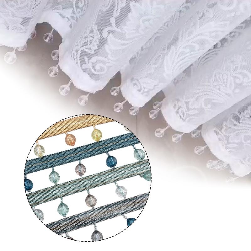 6/12 Meter Curtain Sofa Lace Tassel Fringe Lace Trim DIY Beads Curtain Drapery Trim Fringe Sewing Decor Upholstery Accessories