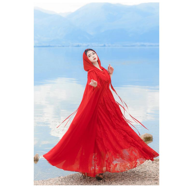 

Винтажное платье Туристическая праздничная юбка Плащ с капюшоном Подвесное платье Комплект из двух предметов