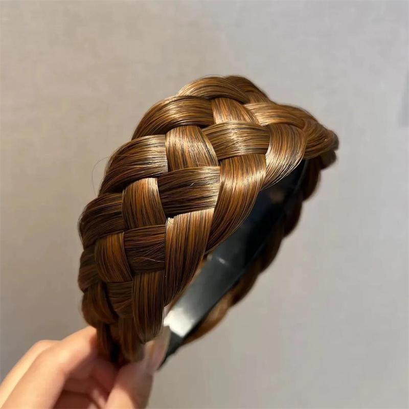Fashion Women's Plaited Heat Resistant Fiber Headbands Non Slip Toothed Plastic Hair Hoops Adult Daily Shopping Headpiece