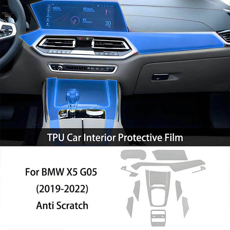 TPU Car Interior Film for BMW X5 G05 - Gearbox Panel Navigation Automotive Interior Protective Film Anti-Scratch Sticker