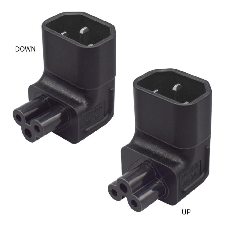 Adaptador de Corriente Universal Convertidor Adaptador IEC 320 C14 a C5 Ángulo Arriba/Abajo