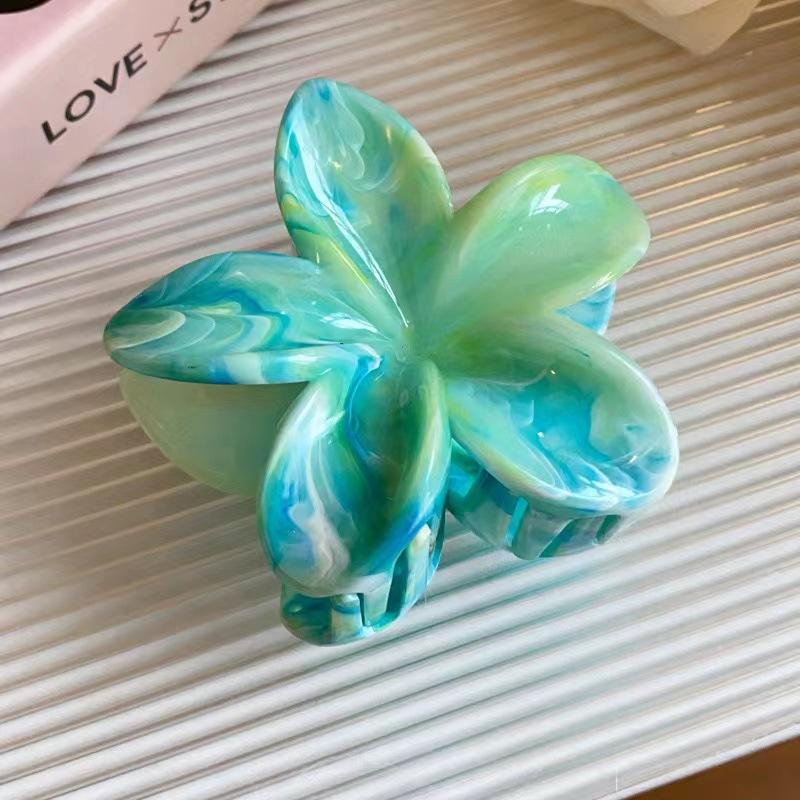 Haarspange mit Acrylblume für Frauen, Haarklammern mit Marmorstruktur, trendige Haarnadel für Mädchen, koreanisches Haar-Accessoire, Kopfbedeckung