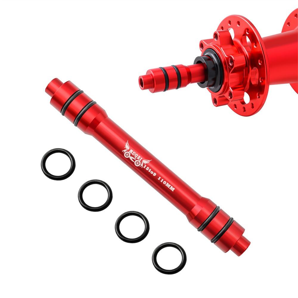 

15 To 9 Thru Axle Adapter Aluminum Alloy Bike Front Rear Wheel Durable Thru Axle To Quick Release 15 To 9 110mm Red