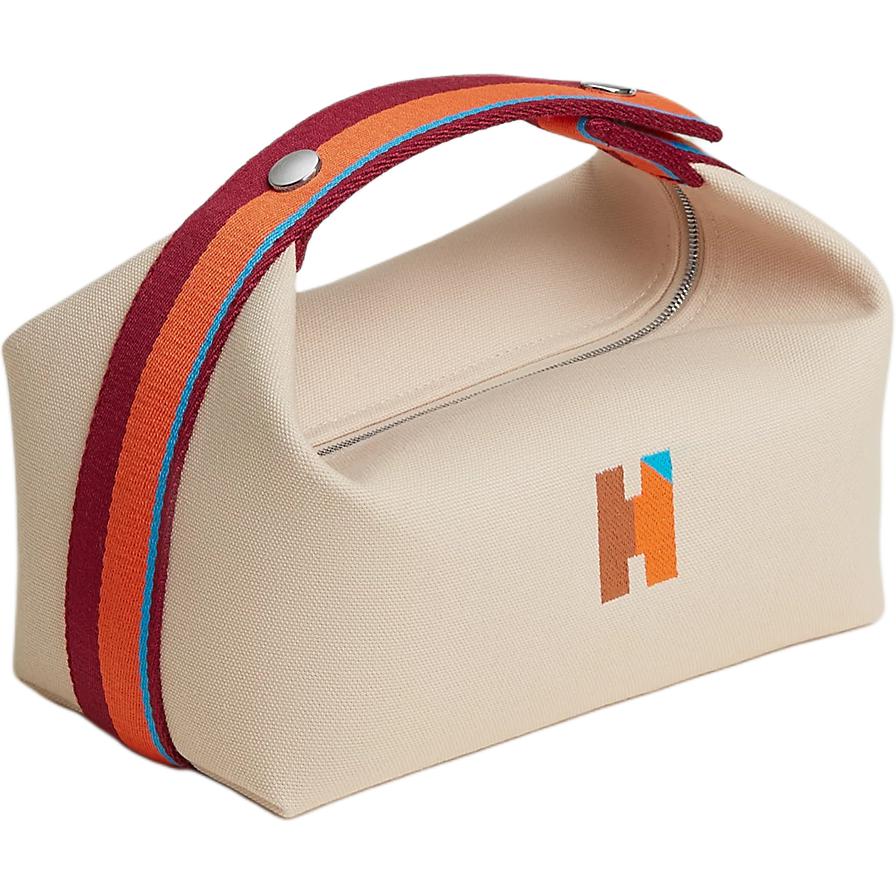 

Hermes Bride-A-Brac 21 Silver Buckle Cotton Travel Storage Bag Women Bags Pure-White H104346M01 01 Blanc Pure White
