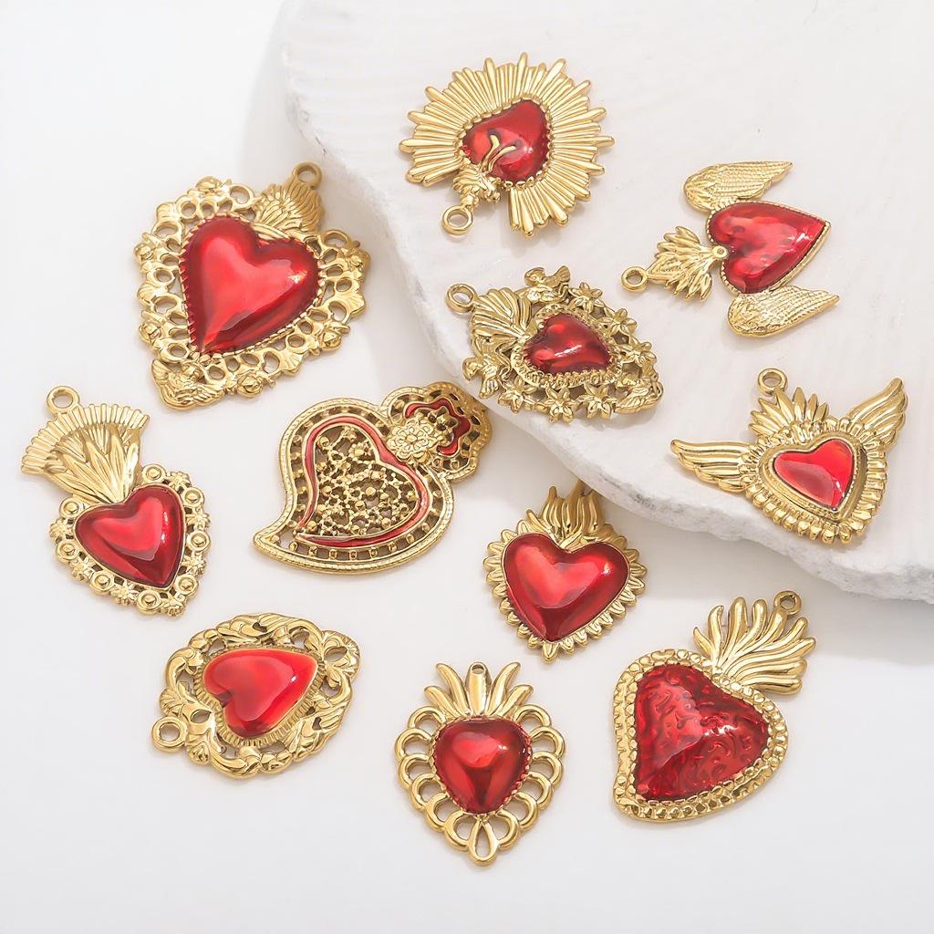 Yori 5Pcs 18K Gold PVD Plated Oil Drop Small Pendant Bracelet Necklace Creative DIY Pendant Accessories Wholesale Jewelry