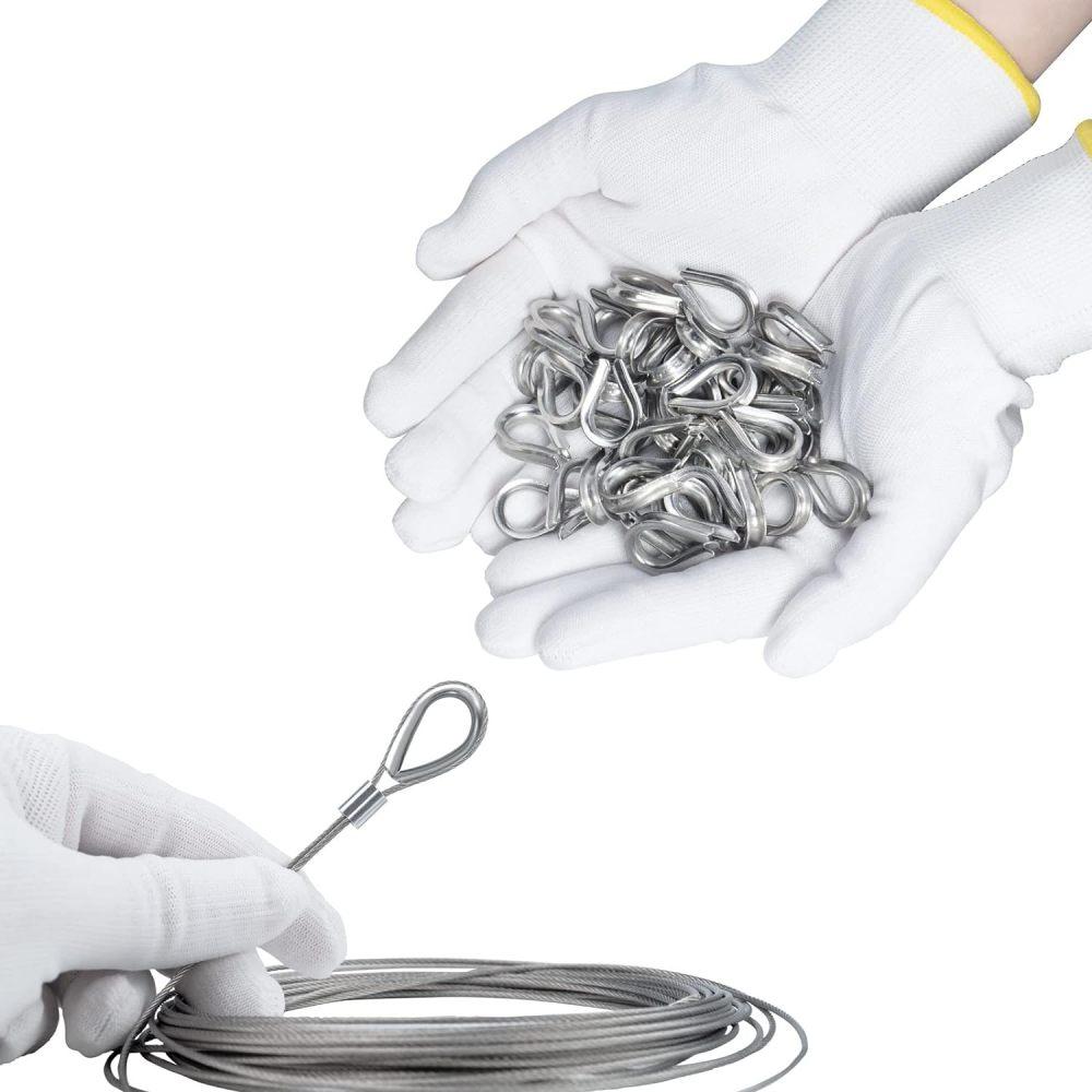 

5 шт. еврокольцо из нержавеющей стали, наперстки из троса из нержавеющей стали, такелаж для троса из нержавеющей стали 2mm