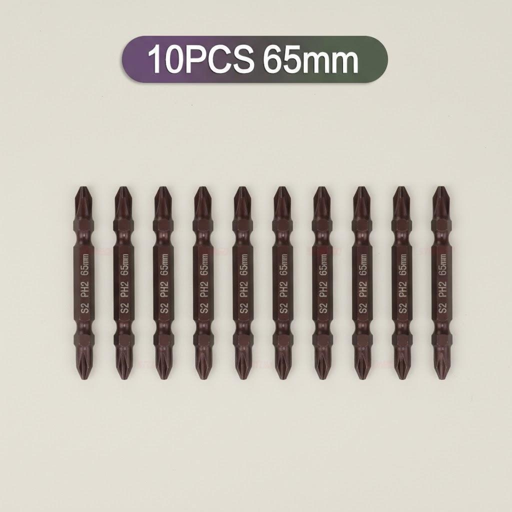 10PCS S2 Alloy Steel PH2 Double Head Screwdriver Bits 65mm 100mm 150mm Magnetic High Hardness Electric Drill Accessories