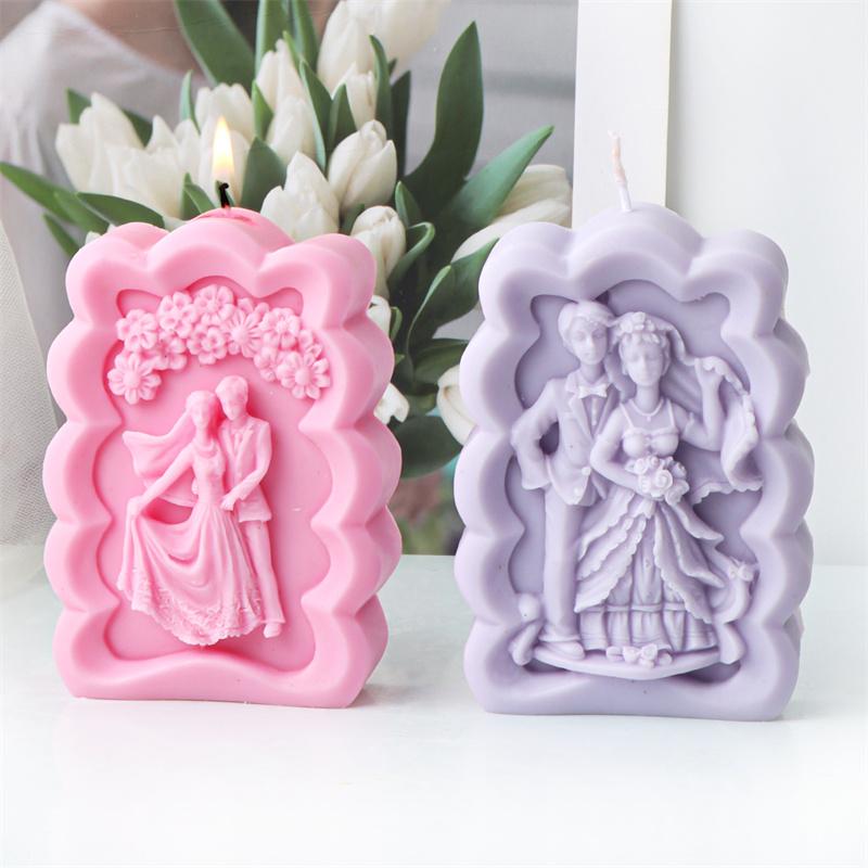 Wedding Couple Silicone Candle Soap Mold DIY Valentine's Day Wedding Dec Ornament Celebration Party Embellishments Mould