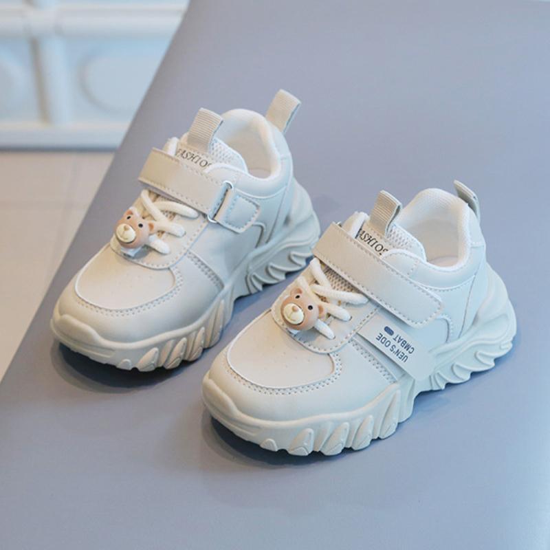 Children's sports shoes Spring and Autumn boys' dad shoes Anti slip girls' white shoes Soft soled baby casual shoes
