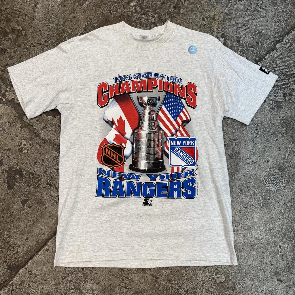 Vintage 1994 New York Rangers Stanley Cup Champions Starter T-Shirt Sz LG NY NHL