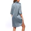 Casual Loose Women's Solid Color Silky Sexy Shirt Home Style Comfortable Pajamas