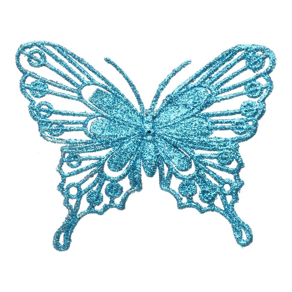 Christmas Butterflies Xmas Tree Ornaments Single Layer Gold Powder Glitter Artificial Flower DIY Crafts Christmas Tree Decor