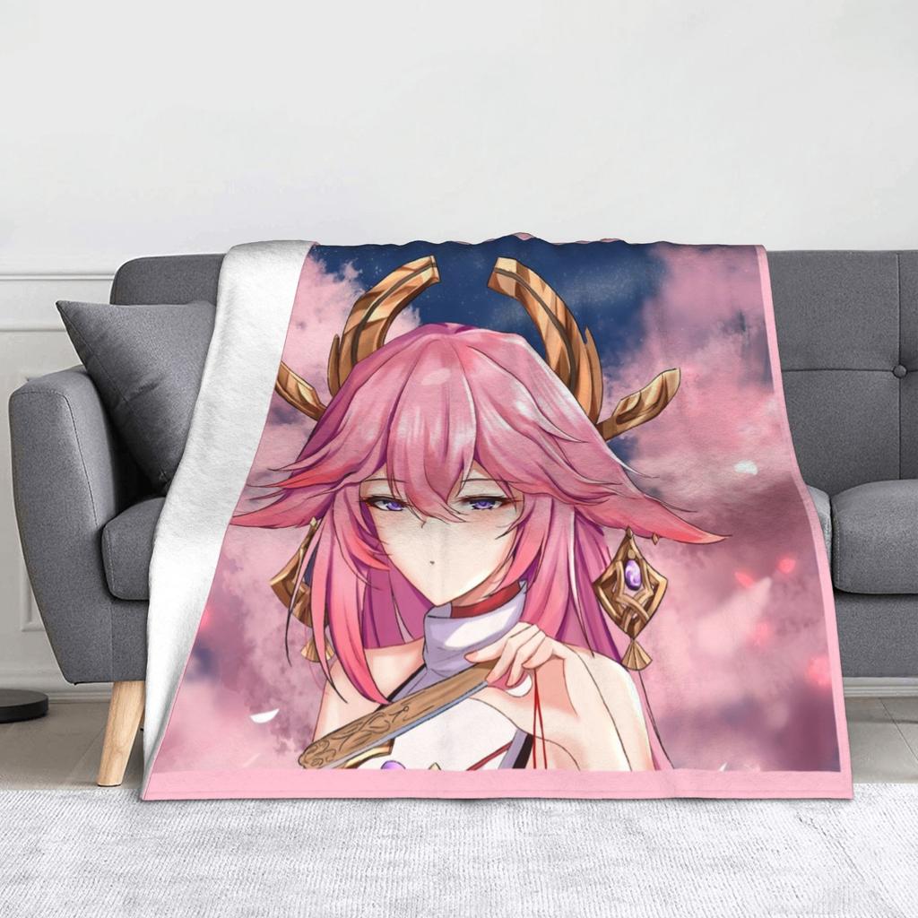 Gorou Genshin Impact Game Blanket Fleece All Season  Multi-function Soft Throw Blankets for Home Couch Plush Thin Quilt