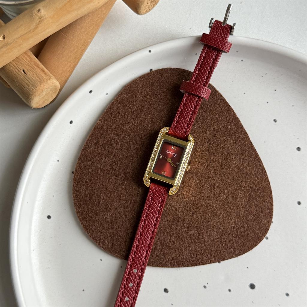 South East Asia Rectangle Watch Women'S Niche Light Luxury Business Premium Leisure Student Full Diamond Quartz Watch