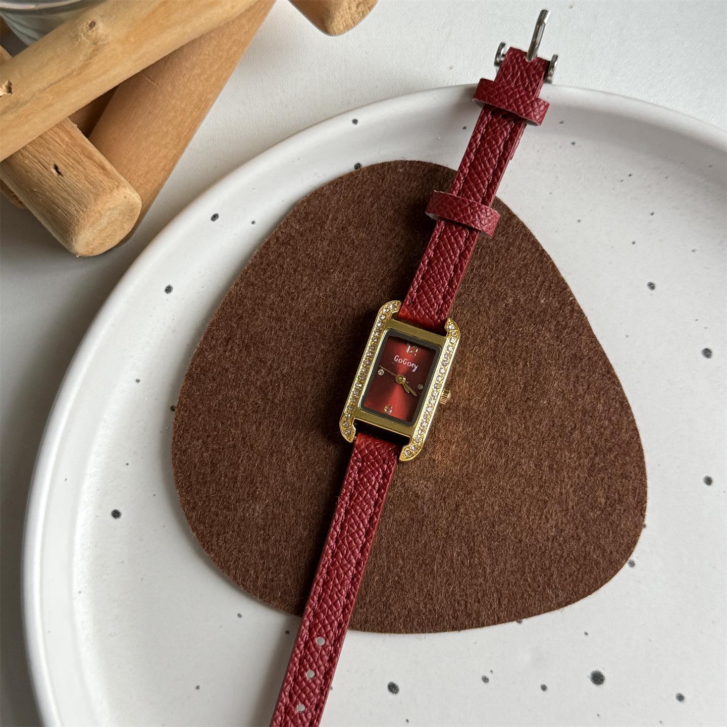 South East Asia Rectangle Watch Women S Niche Light Luxury Business Senior Sense Leisure Student Full Diamond Quartz Watch