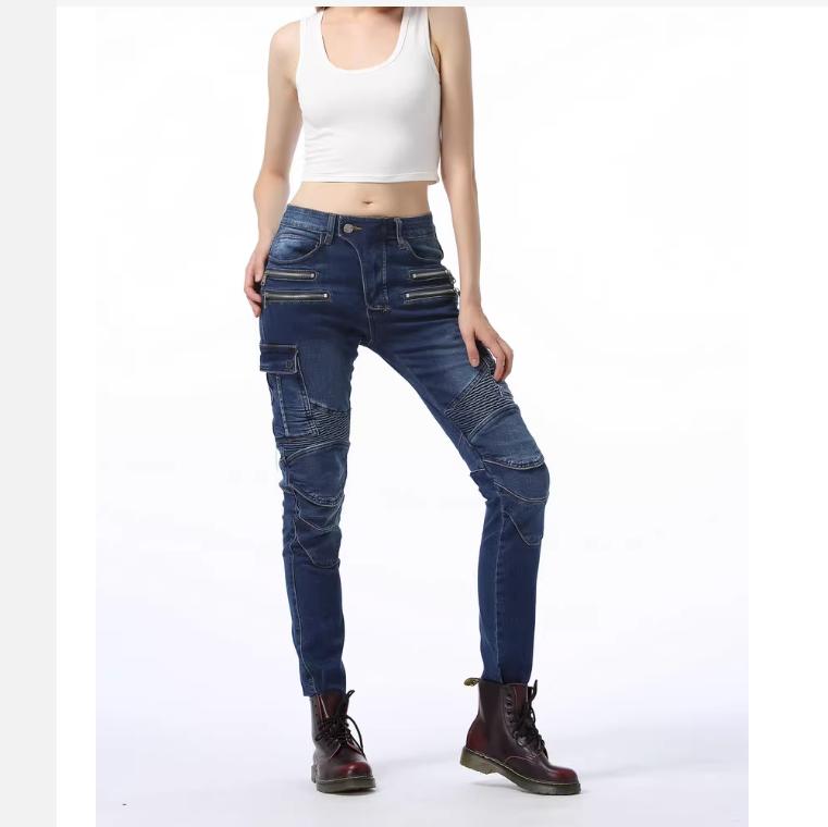 LOONG+BIKER Motorsykkelkjørebukser Jeans For Kvinner+ Offroad Motorsykkelbukser Anti-Fall Bukser