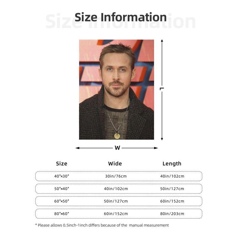 Custom Canadian Actor Ryan Gosling Blankets Warm Flannel Throw Blanket for Home Sofa Office Travel