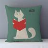 Ausgewähltes Sofakissen Cartoon Katze Bedruckt Qualitäts Baumwoll Leinen Haus Dekorative Kissen Kinderzimmer Dekor Kissenbezug