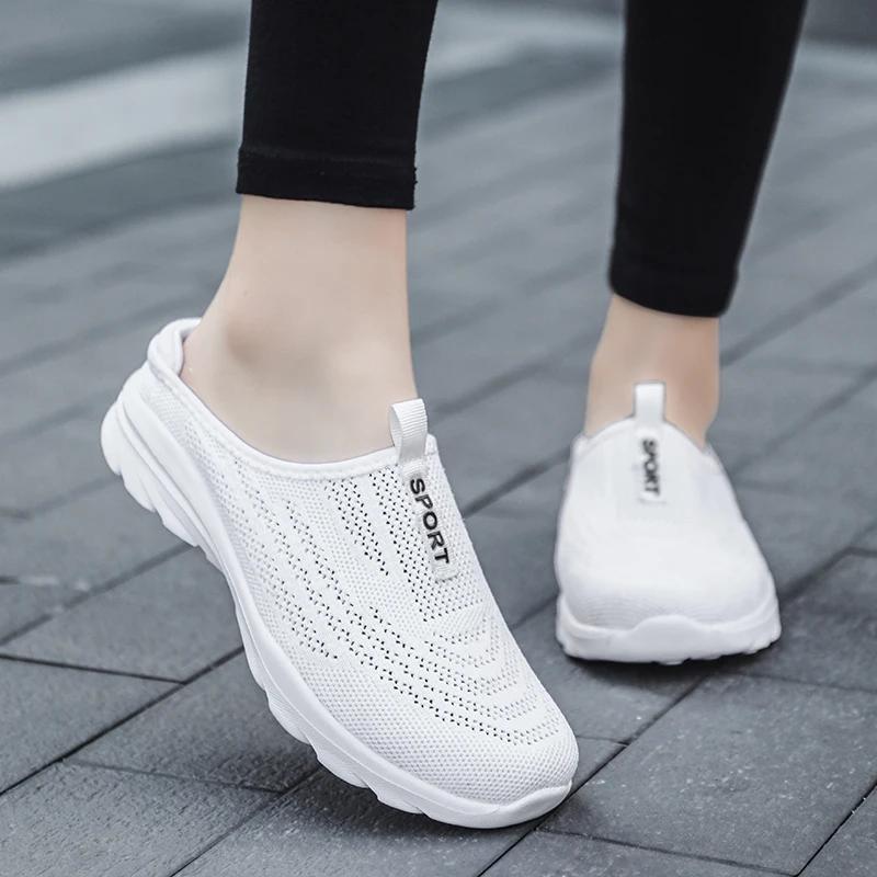 2025Breathable Light Women Shoes Casual Half Slippers Outdoor Flats Zapatos De Mujer Plus Size Quality Shoes for Woman Slippers
