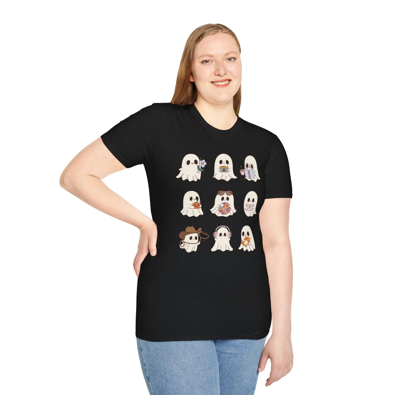 Cute Ghost Themed Unisex Softstyle T-Shirt, Halloween T-Shirt, Funny Ghost [...] XL