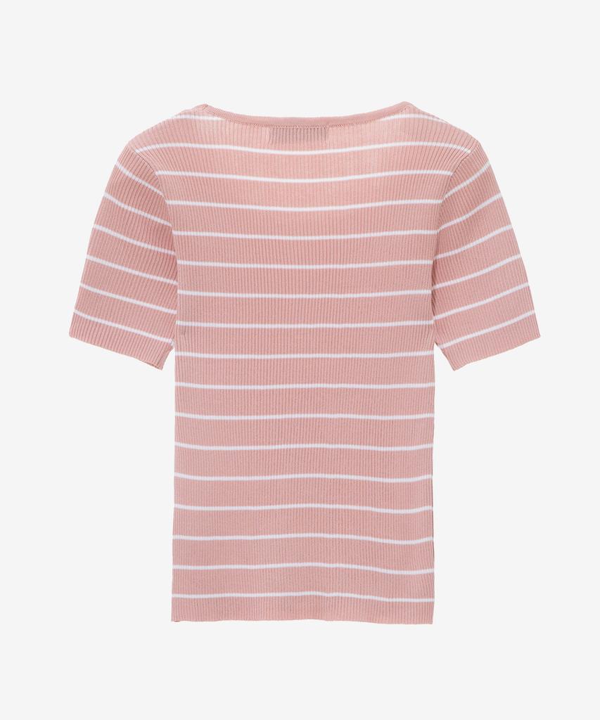 MIND BRIDGE WOMEN [[On]W] U-Neck Striped Slim Fit Knit - 4 Colors