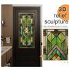 Stained Glass Window Privacy Films Decorative Static Clings Removable Sun Blocking Covering Colorful Window