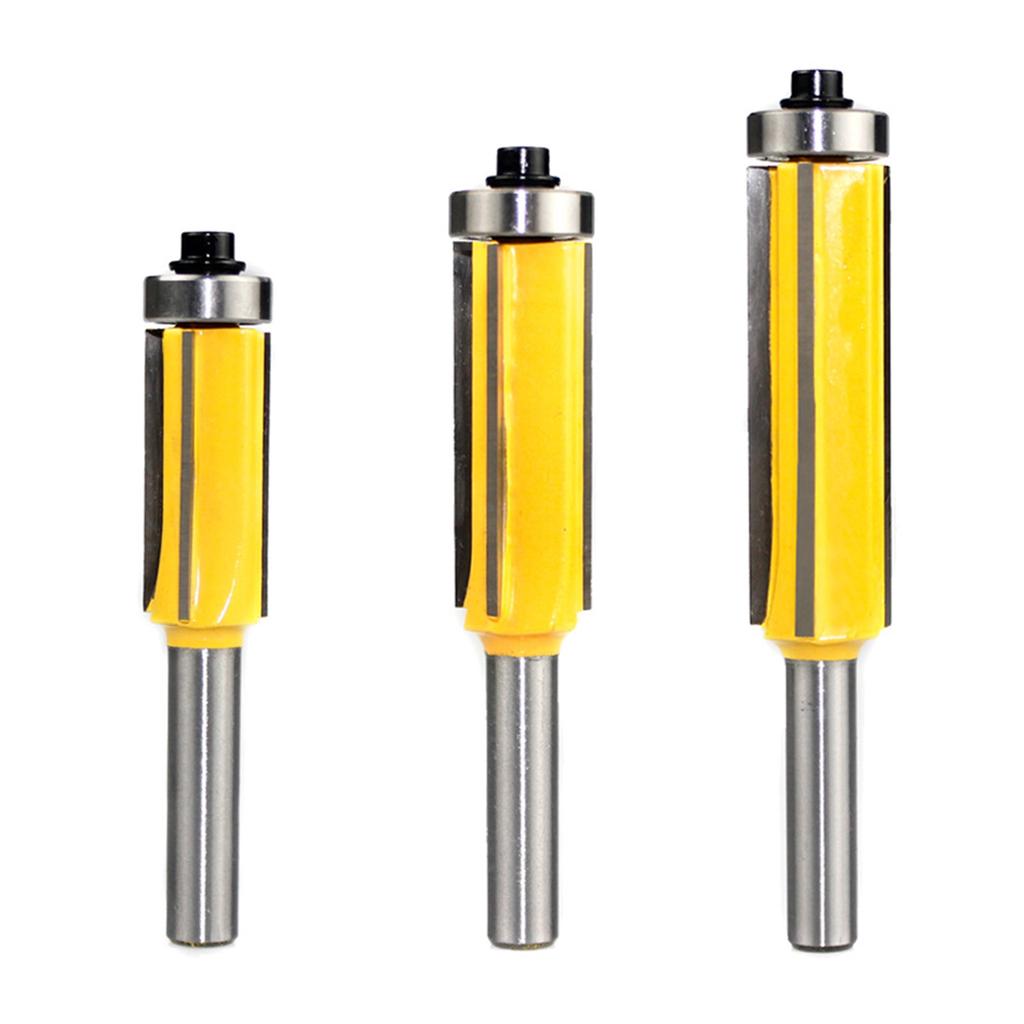 3Pcs 4 Flute Router Bit Cemented Carbide Accurate Smoothly Trimming Woodworking Router Bit