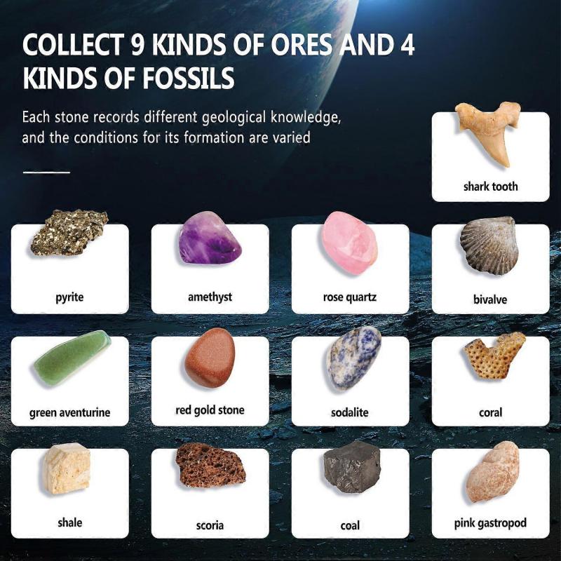 Solar System Gemstone Dig Kit Dig Up 13 Treasures Rocks & Fossils Space Toys For Kids Geology Christmas Gift