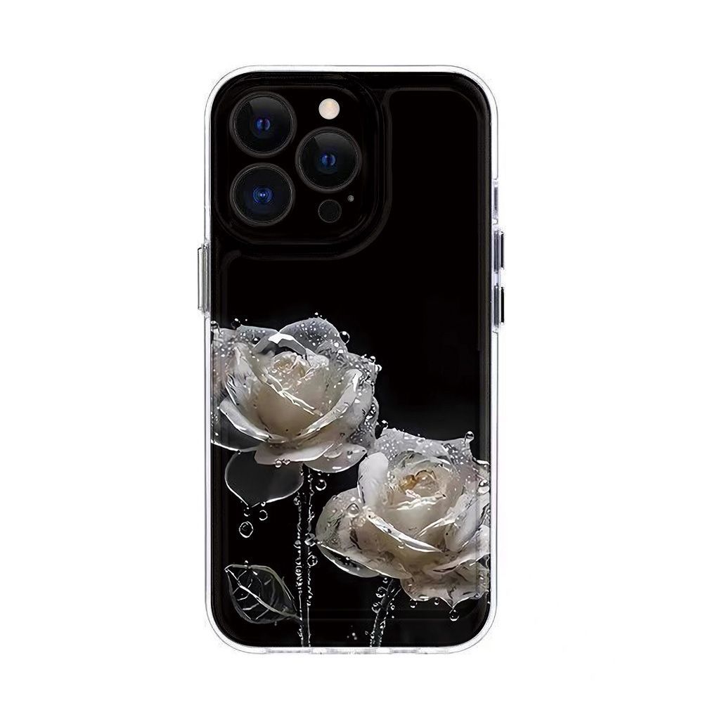 Crystal Rose for iPhone17promax Space Phone Case Apple 16 Transparent 14/13 Fine Hole 15