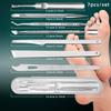 Stainless Steel Pedicure Knife Set: Dual-Headed Nail Pick with Razor, Foot File & Exfoliating Tool