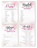 Inkdotpot Bachelorette Party Games Set Bundle Of 4(50 Sheets Each) W Miss To Mrs Gold Banner Watercolor Splash Fun Bridal Shower Games