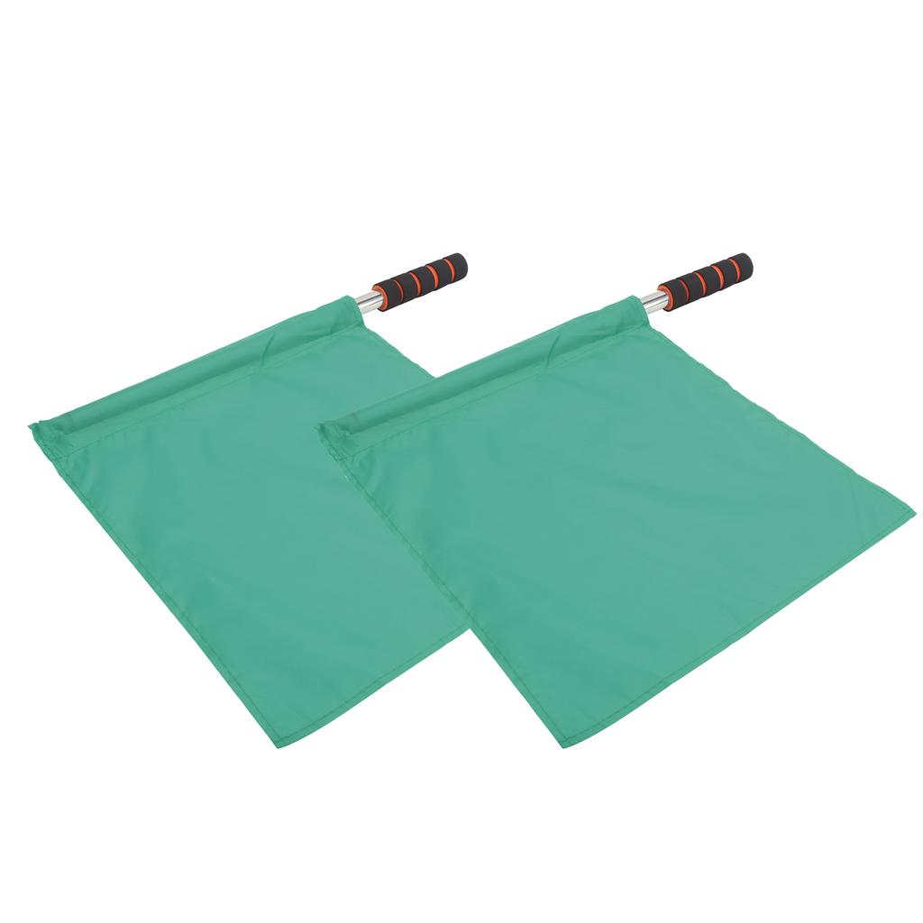 2Pcs Referee Official Flags Stainless Steel Pole Sports Competition Linesman Hand FlagGreen