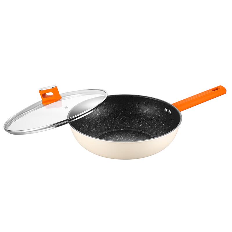 Deselangjin Orange Feineisen Wok & Suppentopf Set