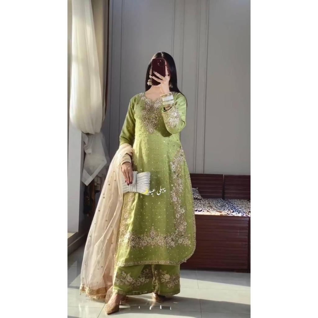 Launching New Đěsigner Party Wear Look  Top Plazzo & Dupatta Set