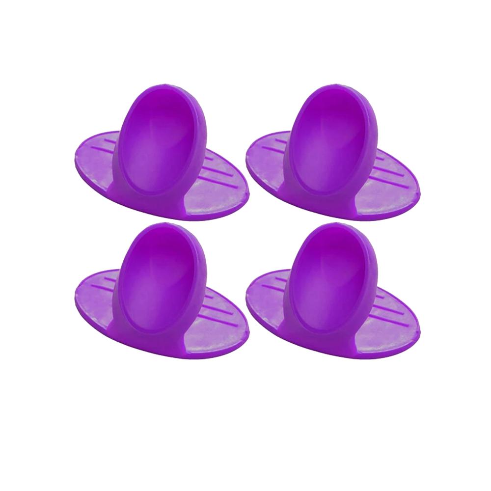 

6 шт. теплоизоляционные перчатки для пальцев кухонная посуда силиконовая духовка микроволновая печь силиконовый нескользящий держатель кухонные принадлежности Purple-4pcs