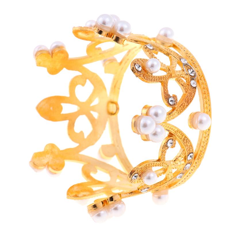 Crown Princess Topper Pearl Hair Ornaments For Wedding Birthday Party