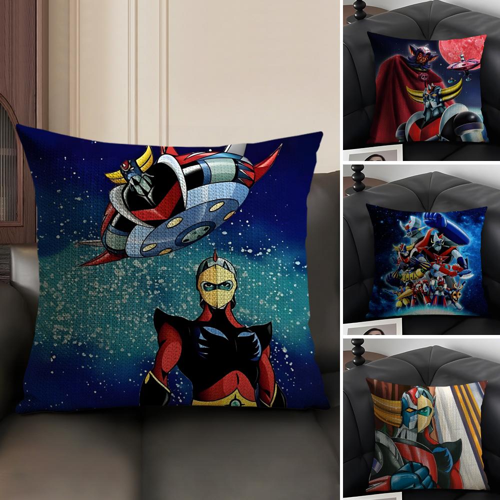 UUFO RobotT Anime Cushion Cover Natural Linen Organic Fabric DoubleSided Printing Sofa Home Decor Gift Pillow Case