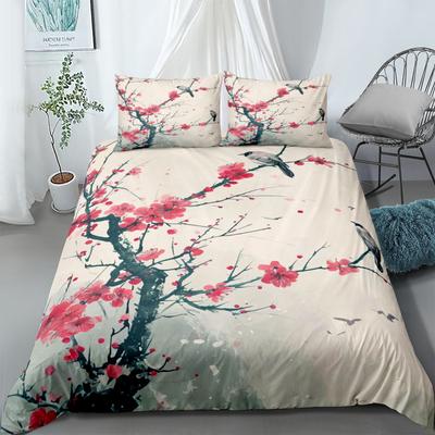 Chinoiserie Květ třešně Povlečení Set UK Jednolůžko Dvoulůžko Queen US Twin Full King Size Sada ložního prádla