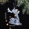 Clear Acrylic Christmas Tree Decoration Glittering Deer Snowflake Butterfly Ornament For Mantels Holiday Tree Display