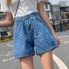 High-Waisted Vintage Denim Shorts Women's Loose-Fit Straight-Leg Wide-Leg Cotton Pants Trendy Spring Summer