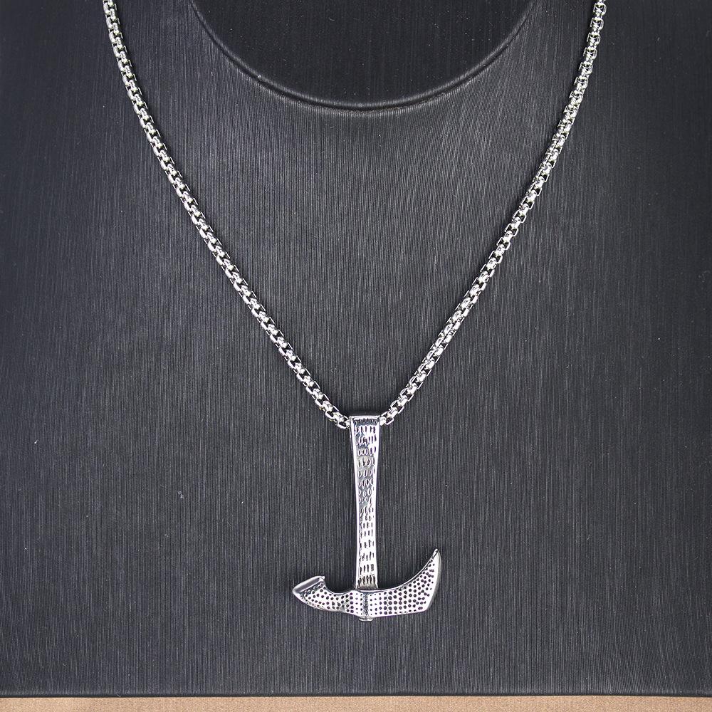 Popular and Fashionable Titanium Steel Casting Domineering Axe Pendant Necklace, Retro Punk Jewelry