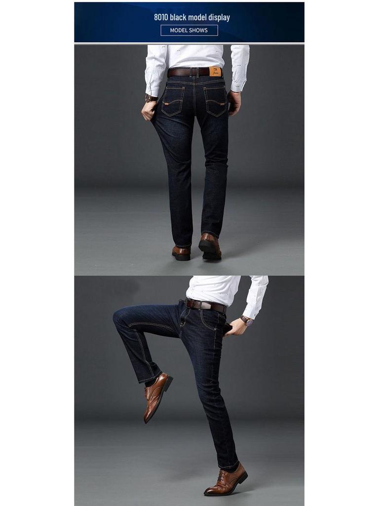 Men's High-Waist Wear-Resistant Straight Leg Casual Jeans