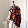 Luxury Winter Cashmere Scarf Women Floral Print Shawl Wrap Soft Pareo Elegant Poncho Femal Thick Warm Blanket Echarpe Pashmina