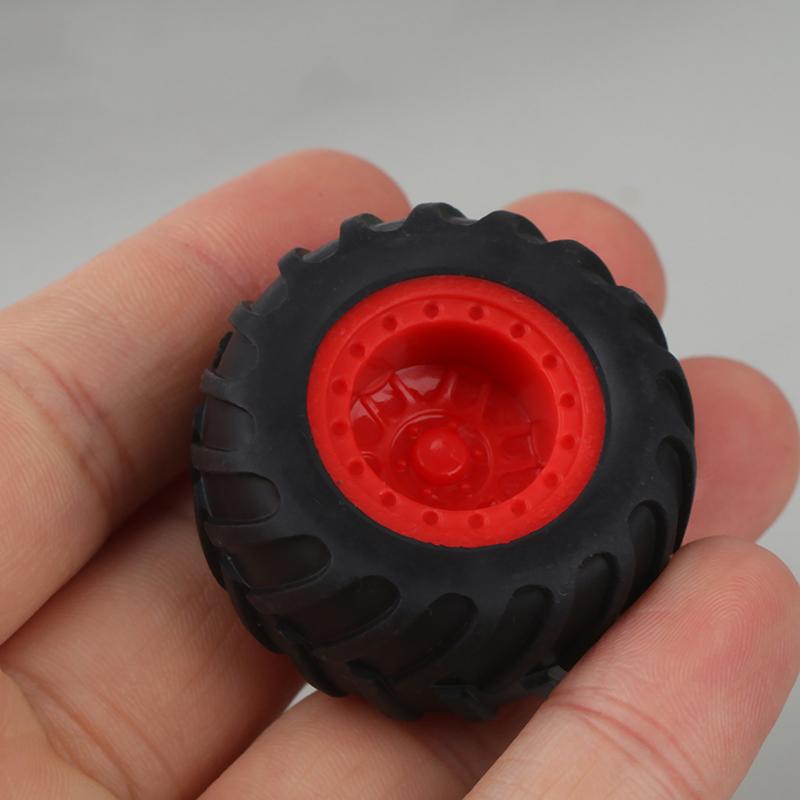 10Pcs Pc Toy Wheel Rubber Rim Tyres Diy Mini Technology 4Wd Colorful Tires Hole