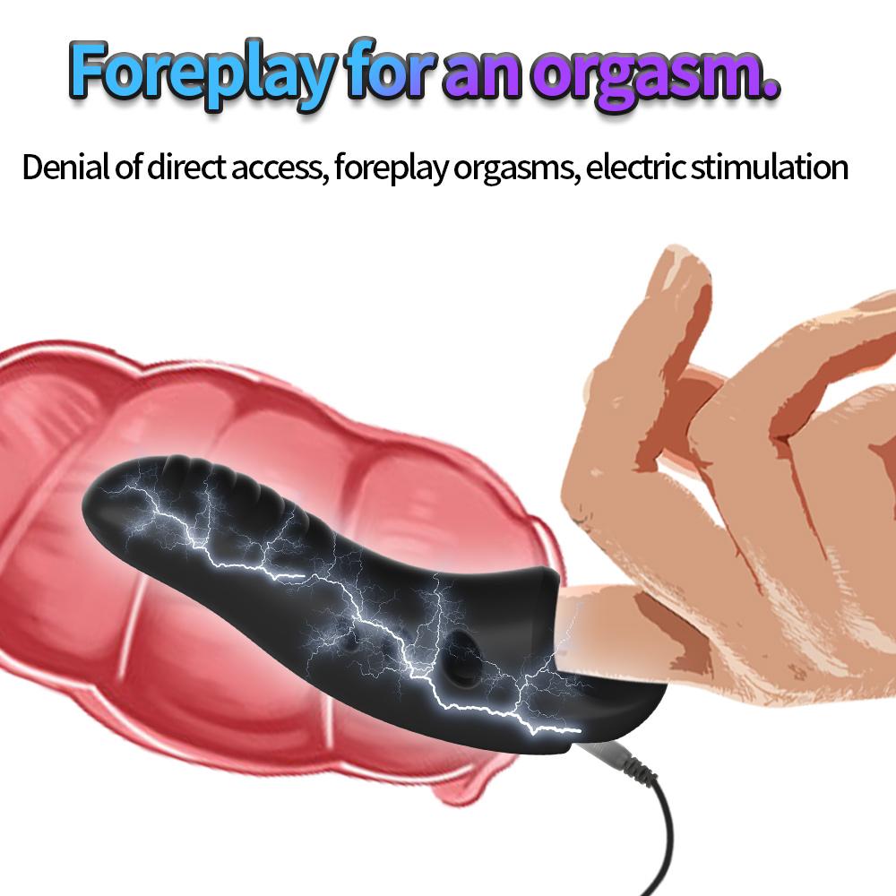 Elektrischer Fingerhülle Stoßdämpfer Klitorisstimulator G-Punkt Vibrator Analplug Buttplug Weibliche Masturbation Orgasmus Sexprodukt
