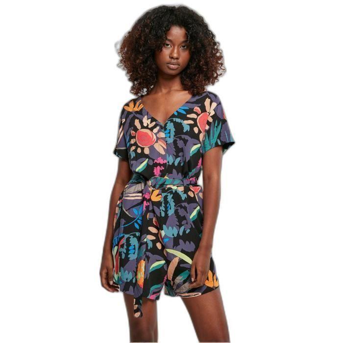 Combinaison courte avec ceinture femme Urban Classics Viscose - noir - M