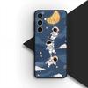 Hülle Mond Cartoon Himmel Astronaut Sterne für Samsung Galaxy S22 S21 S20 Fe Ultra S9 Plus + A13 A22 M21 M31 M55 M15 Handyhülle