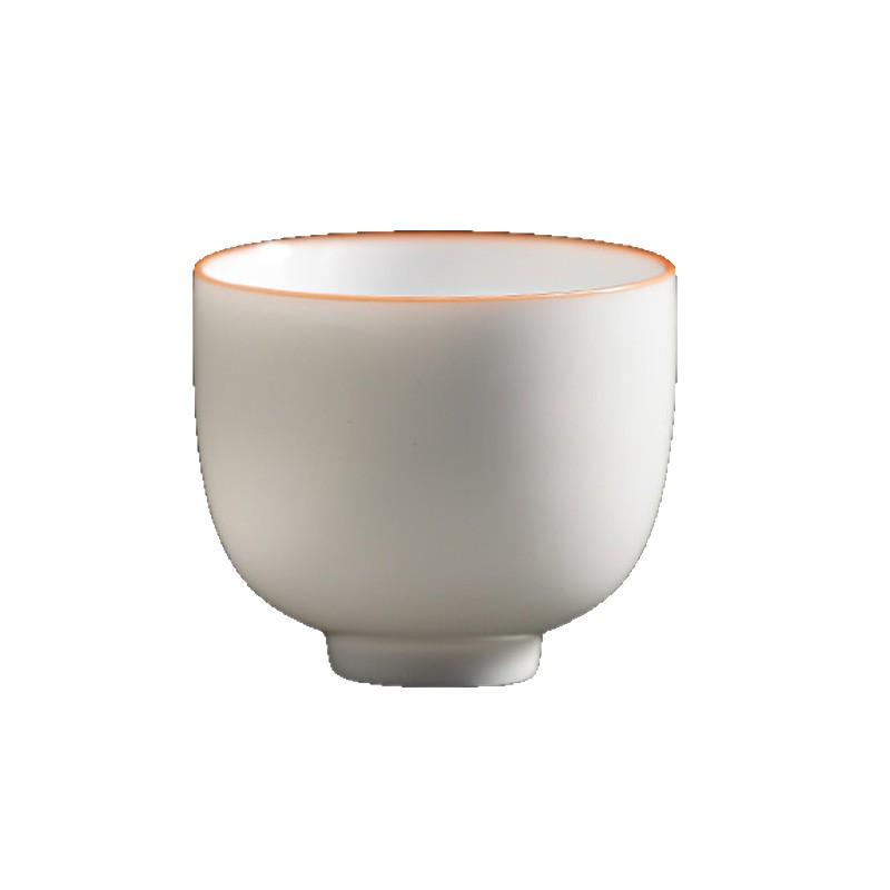 Gold Thread Porcelain Gongfu Tea Cup - Traditional White Ceramic for Home Use
