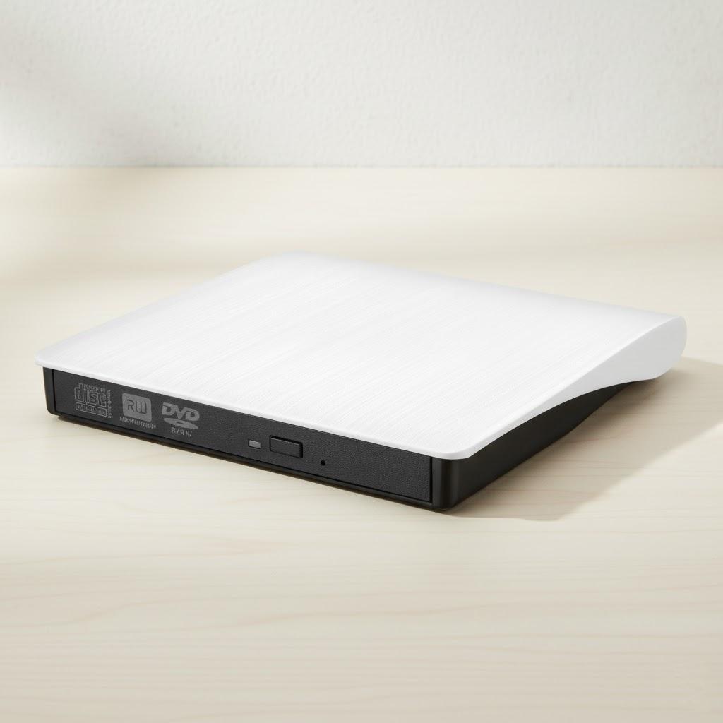 

USB 3.0 External CD DVD Drive Burner Writer Compatible with Laptop Desktop Mac Windows Linux High Speed Portable белый